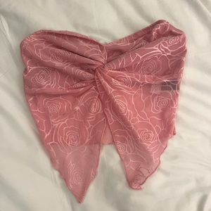 Pink lace bandeau top